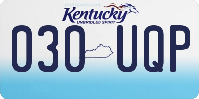 KY license plate 030UQP
