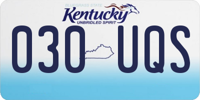KY license plate 030UQS