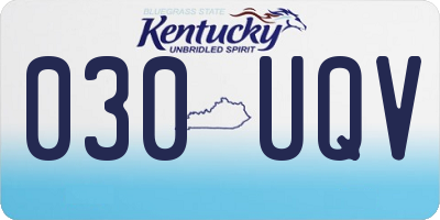 KY license plate 030UQV