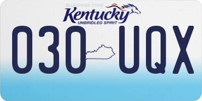 KY license plate 030UQX