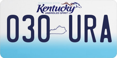 KY license plate 030URA