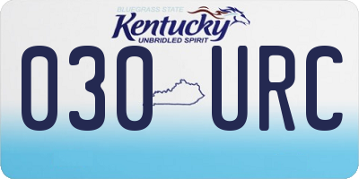 KY license plate 030URC