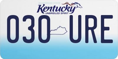KY license plate 030URE