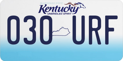 KY license plate 030URF