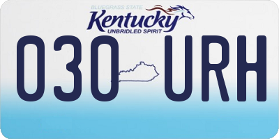 KY license plate 030URH