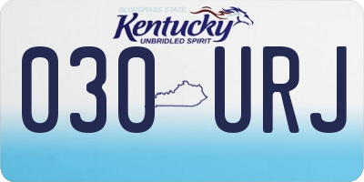 KY license plate 030URJ