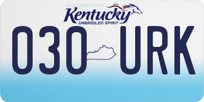 KY license plate 030URK