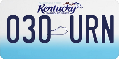KY license plate 030URN