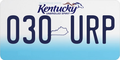 KY license plate 030URP