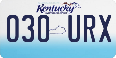 KY license plate 030URX