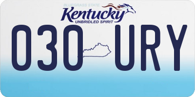 KY license plate 030URY