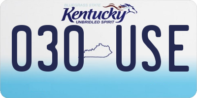 KY license plate 030USE