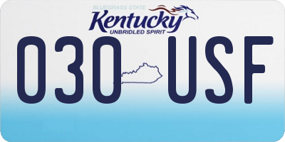 KY license plate 030USF