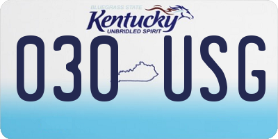 KY license plate 030USG