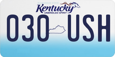 KY license plate 030USH