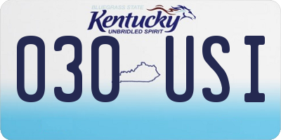 KY license plate 030USI