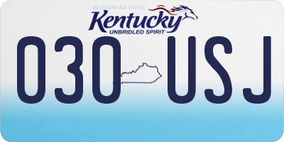 KY license plate 030USJ