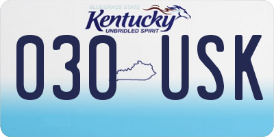 KY license plate 030USK