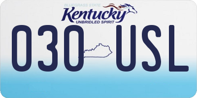 KY license plate 030USL