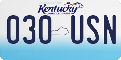 KY license plate 030USN