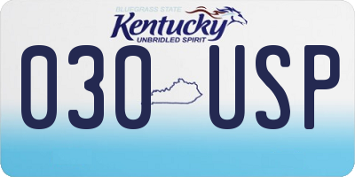 KY license plate 030USP