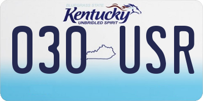 KY license plate 030USR
