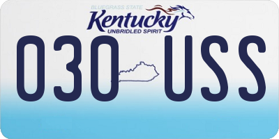 KY license plate 030USS
