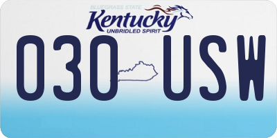 KY license plate 030USW