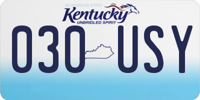 KY license plate 030USY