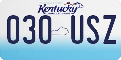 KY license plate 030USZ