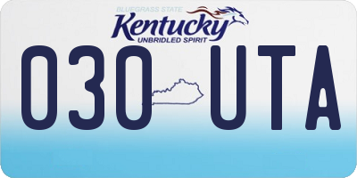 KY license plate 030UTA
