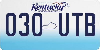 KY license plate 030UTB