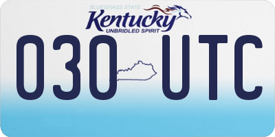 KY license plate 030UTC