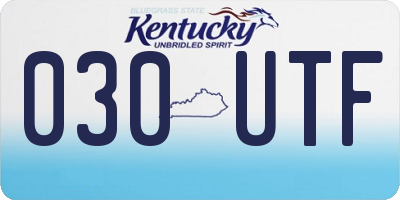 KY license plate 030UTF