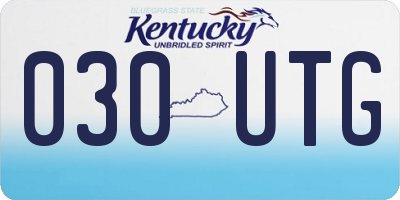 KY license plate 030UTG