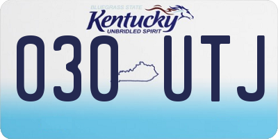 KY license plate 030UTJ