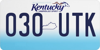 KY license plate 030UTK