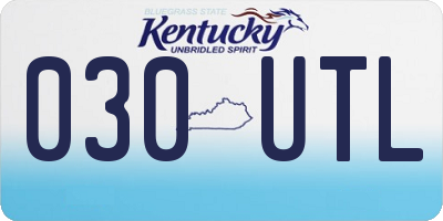 KY license plate 030UTL