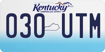 KY license plate 030UTM