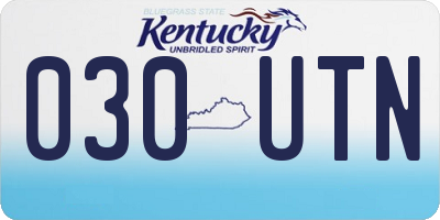 KY license plate 030UTN