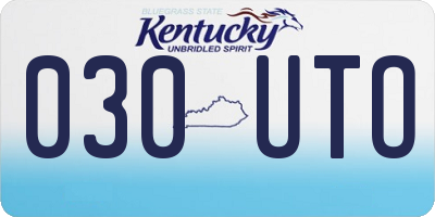 KY license plate 030UTO