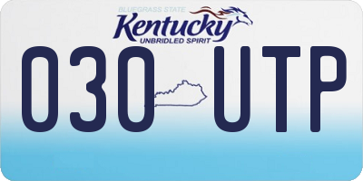 KY license plate 030UTP