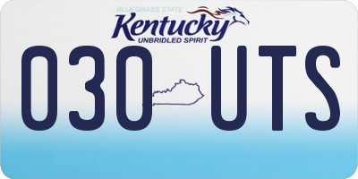 KY license plate 030UTS