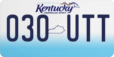 KY license plate 030UTT