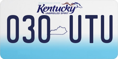 KY license plate 030UTU