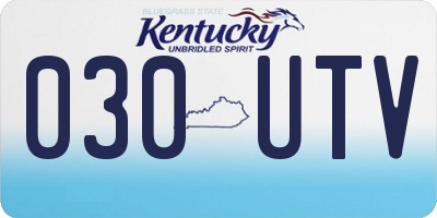 KY license plate 030UTV