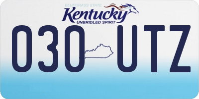 KY license plate 030UTZ