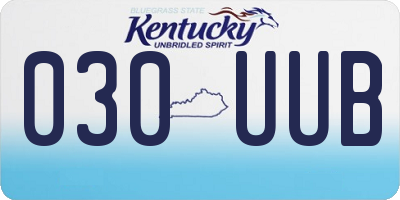 KY license plate 030UUB