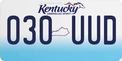 KY license plate 030UUD