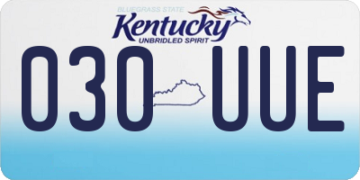KY license plate 030UUE